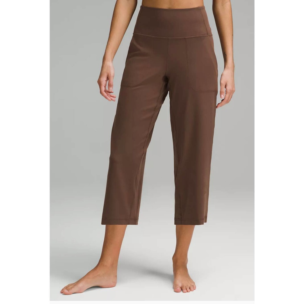 lululemon Align High-Rise Wide Leg Crop 23"pants in Java brown